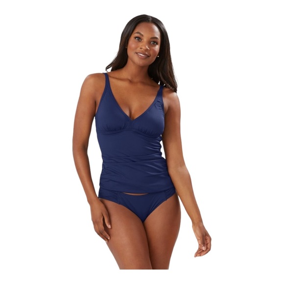 Tommy Bahama womens pearl over the shoulder tankini blue. Size Small. - Picture 1 of 9
